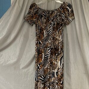 Elegant Leopard Print Midi Dress